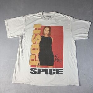 Spice Girls Posh Signed T Shirt Short Sleeve White Unisex Size Large Pre- Owned